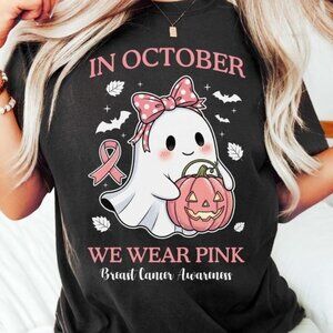 In October We Wear Pink Tee, Breast Cancer Awareness Shirt